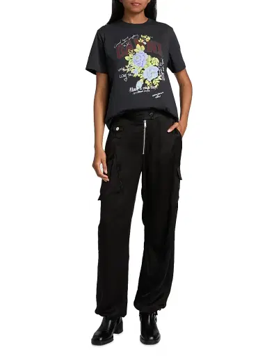 Ganni Women's Rose Graphic T-Shirt - Phantom | Thumbnail 2 Ganni Women's Rose Graphic T-Shirt - Phantom | Thumbnail 2