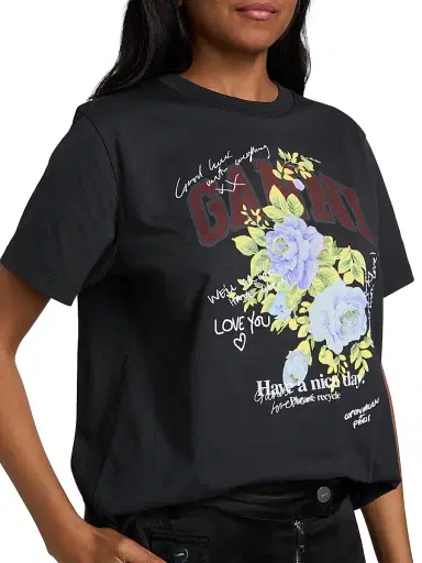 Ganni Women's Rose Graphic T-Shirt - Phantom | Thumbnail 6 Ganni Women's Rose Graphic T-Shirt - Phantom | Thumbnail 6
