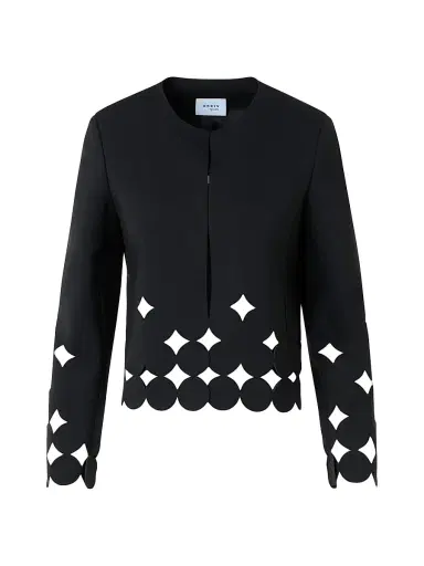 Akris punto Women's Jersey Dropping Dot Cut Out Jacket | Thumbnail 1 Akris punto Women's Jersey Dropping Dot Cut Out Jacket | Thumbnail 1