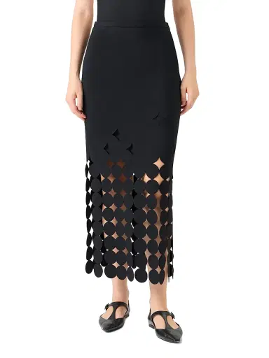 Akris punto Women's Dot Cut-Out Midi-Skirt - Black | Thumbnail 2 Akris punto Women's Dot Cut-Out Midi-Skirt - Black | Thumbnail 2