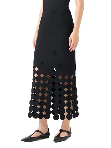 Akris punto Women's Dot Cut-Out Midi-Skirt - Black | Thumbnail 3 Akris punto Women's Dot Cut-Out Midi-Skirt - Black | Thumbnail 3