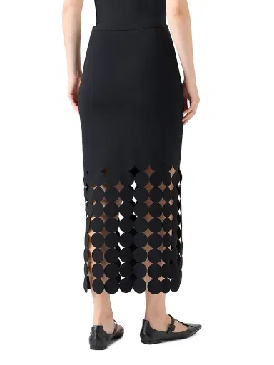 Akris punto Women's Dot Cut-Out Midi-Skirt - Black | Thumbnail 4 Akris punto Women's Dot Cut-Out Midi-Skirt - Black | Thumbnail 4
