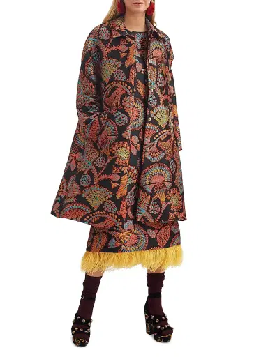 La DoubleJ Women's Boxy Coat - Jacquard Sicomore Black - Size Small | Thumbnail 3 La DoubleJ Women's Boxy Coat - Jacquard Sicomore Black - Size Small | Thumbnail 3