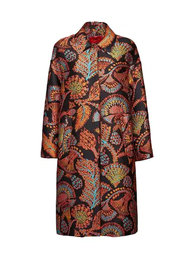 La DoubleJ Women's Boxy Coat - Jacquard Sicomore Black - Size Small | Thumbnail 1 La DoubleJ Women's Boxy Coat - Jacquard Sicomore Black - Size Small | Thumbnail 1