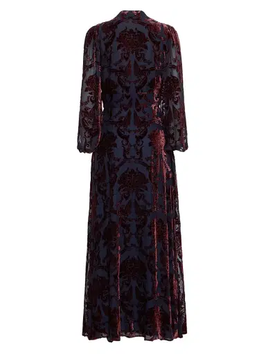La DoubleJ Women's Long Camerino Dress - Cherubs Devore Blue | Thumbnail 2 La DoubleJ Women's Long Camerino Dress - Cherubs Devore Blue | Thumbnail 2