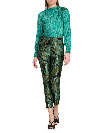 Etro Women's Paisley-Printed Silk Top - Printed Azure Base | Thumbnail 2 Etro Women's Paisley-Printed Silk Top - Printed Azure Base | Thumbnail 2