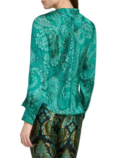 Etro Women's Paisley-Printed Silk Top - Printed Azure Base | Thumbnail 5 Etro Women's Paisley-Printed Silk Top - Printed Azure Base | Thumbnail 5