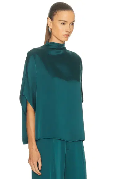 Lapointe Satin Cape Tee | Thumbnail 2 Lapointe Satin Cape Tee | Thumbnail 2