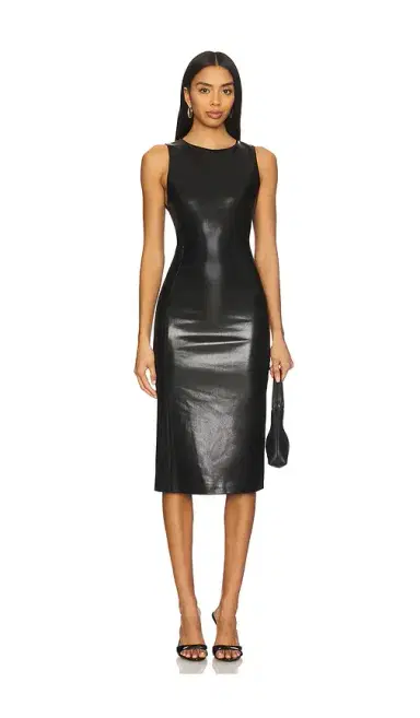 Alice + Olivia Alice + Olivia Wynell Faux Leather Midi Dress | Thumbnail 2 Alice + Olivia Alice + Olivia Wynell Faux Leather Midi Dress | Thumbnail 2