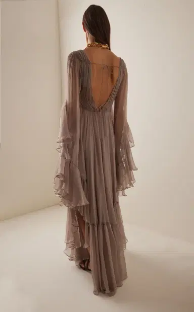 Harithand Nerina Ruffled Silk Georgette Maxi Dress | Thumbnail 5 Harithand Nerina Ruffled Silk Georgette Maxi Dress | Thumbnail 5