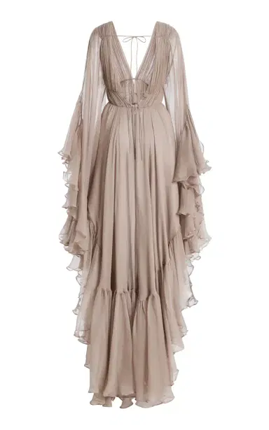 Harithand Nerina Ruffled Silk Georgette Maxi Dress | Thumbnail 6 Harithand Nerina Ruffled Silk Georgette Maxi Dress | Thumbnail 6