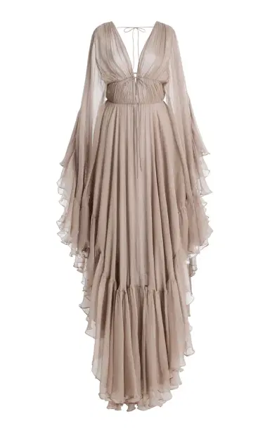 Harithand Nerina Ruffled Silk Georgette Maxi Dress | Thumbnail 1 Harithand Nerina Ruffled Silk Georgette Maxi Dress | Thumbnail 1