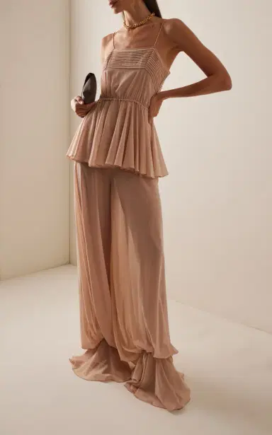Harithand Ceres Ruffled Silk Wide-Leg Pants | Thumbnail 3 Harithand Ceres Ruffled Silk Wide-Leg Pants | Thumbnail 3