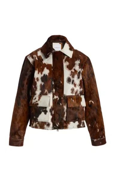 Brandon Maxwell The Blaine Cow-Print Leather Jacket | Thumbnail 1 Brandon Maxwell The Blaine Cow-Print Leather Jacket | Thumbnail 1