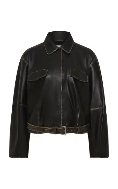 St. Agni Belted Brushed-Leather Jacket | Thumbnail 6 St. Agni Belted Brushed-Leather Jacket | Thumbnail 6
