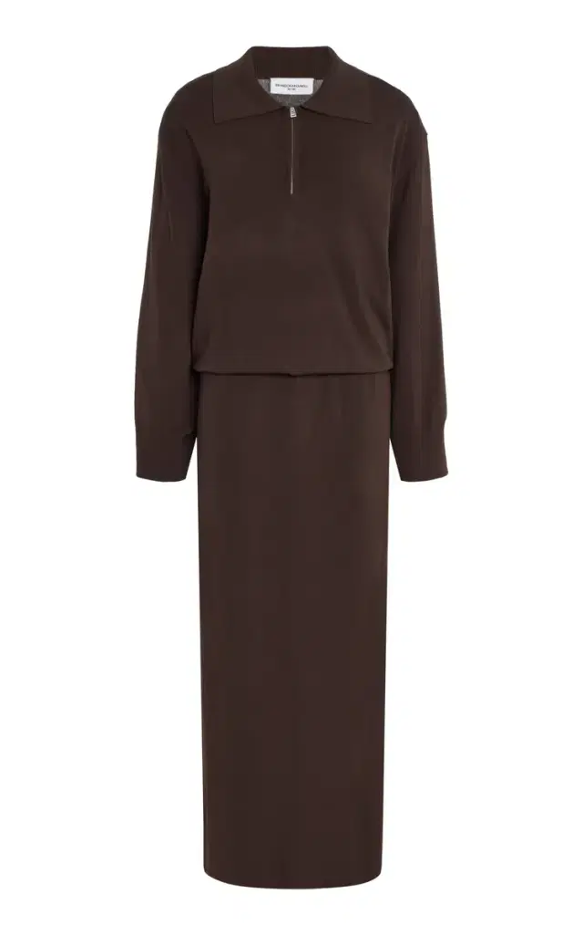 Brandon Maxwell The Sabine Polo Knit Maxi Dress