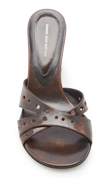 Dries Van Noten Punctured Leather Wedge Mules | Thumbnail 5 Dries Van Noten Punctured Leather Wedge Mules | Thumbnail 5