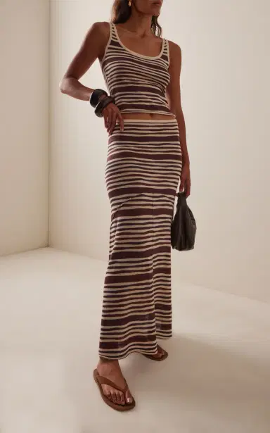 Zulu & Zephyr Exclusive Striped Knit Midi Skirt | Thumbnail 2 Zulu & Zephyr Exclusive Striped Knit Midi Skirt | Thumbnail 2