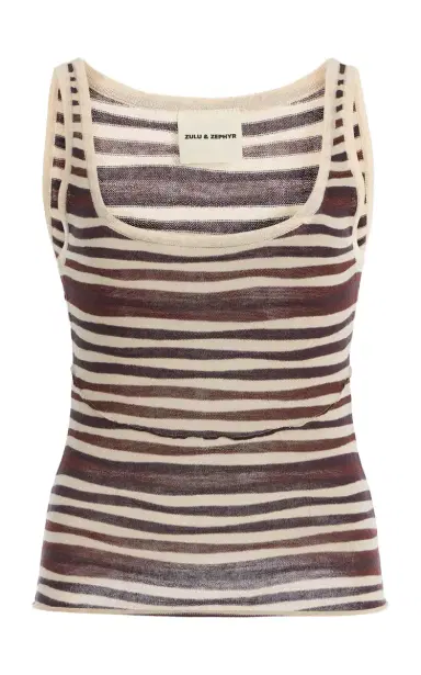 Zulu & Zephyr Exclusive Striped Knit Tank Top | Thumbnail 1 Zulu & Zephyr Exclusive Striped Knit Tank Top | Thumbnail 1
