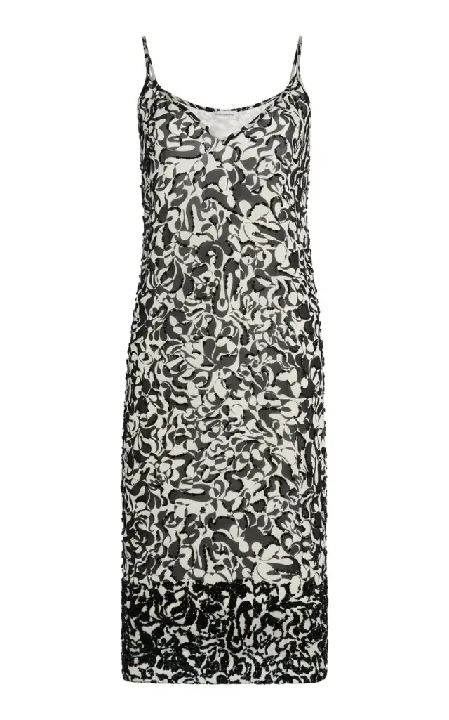 Denya Embellished Georgette Midi Dress Denya Embellished Georgette Midi Dress