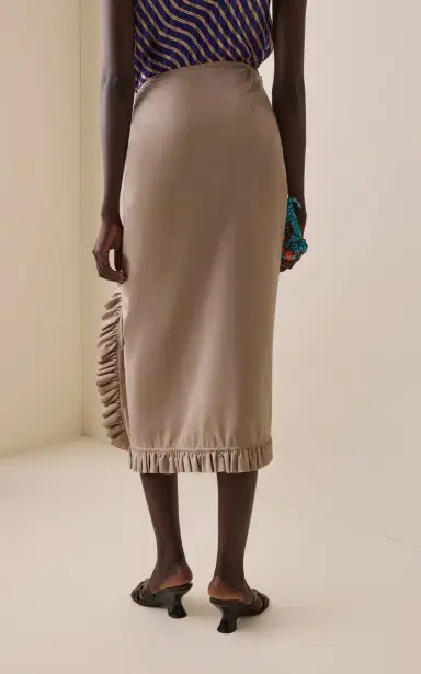 Dries Van Noten Sina Frilled Cotton-Poplin Midi Skirt | Thumbnail 4 Dries Van Noten Sina Frilled Cotton-Poplin Midi Skirt | Thumbnail 4