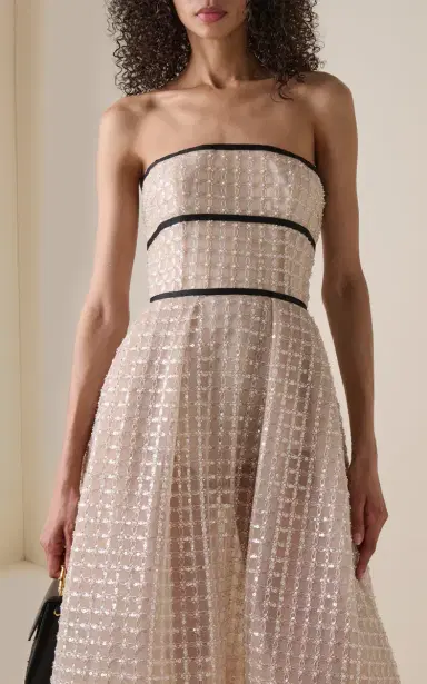 Elie Saab Sequined Mesh Midi Dress | Thumbnail 2 Elie Saab Sequined Mesh Midi Dress | Thumbnail 2