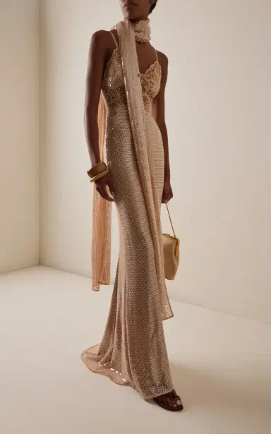 Elie Saab Sequin Mesh Maxi Dress | Thumbnail 2 Elie Saab Sequin Mesh Maxi Dress | Thumbnail 2