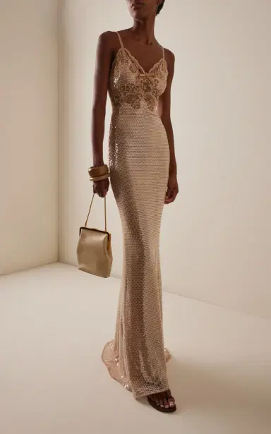 Elie Saab Sequin Mesh Maxi Dress | Thumbnail 5 Elie Saab Sequin Mesh Maxi Dress | Thumbnail 5