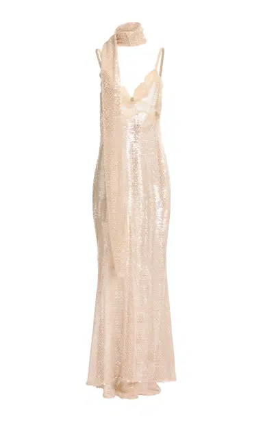 Elie Saab Sequin Mesh Maxi Dress | Thumbnail 1 Elie Saab Sequin Mesh Maxi Dress | Thumbnail 1