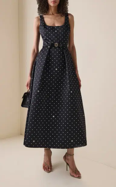 Elie Saab Printed Duchesse Midi Dress | Thumbnail 2 Elie Saab Printed Duchesse Midi Dress | Thumbnail 2
