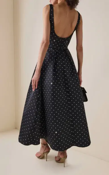 Elie Saab Printed Duchesse Midi Dress | Thumbnail 4 Elie Saab Printed Duchesse Midi Dress | Thumbnail 4