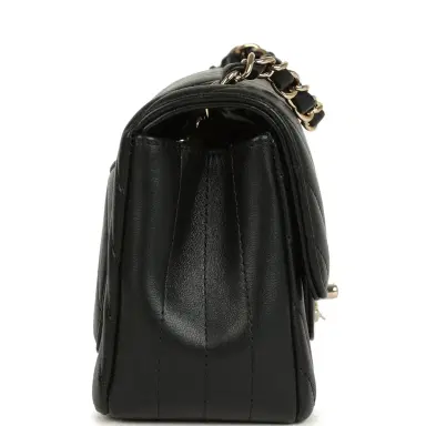 Chanel Chanel Mini Chevron Classic Rectangular Flap Bag Black Lambskin Light Gold Hardware | Thumbnail 3 Chanel Chanel Mini Chevron Classic Rectangular Flap Bag Black Lambskin Light Gold Hardware | Thumbnail 3