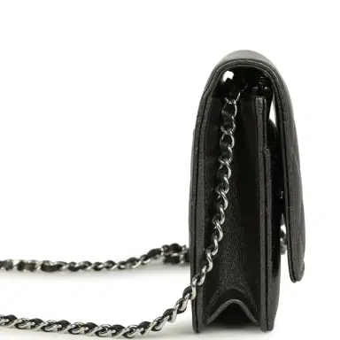 Chanel Chanel Wallet On Chain WOC Metallic Grey Lambskin Silver Hardware | Thumbnail 3 Chanel Chanel Wallet On Chain WOC Metallic Grey Lambskin Silver Hardware | Thumbnail 3