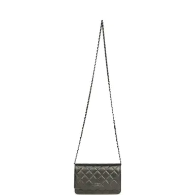 Chanel Chanel Wallet On Chain WOC Metallic Grey Lambskin Silver Hardware | Thumbnail 7 Chanel Chanel Wallet On Chain WOC Metallic Grey Lambskin Silver Hardware | Thumbnail 7