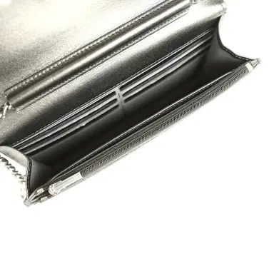 Chanel Chanel Wallet On Chain WOC Metallic Grey Lambskin Silver Hardware | Thumbnail 10 Chanel Chanel Wallet On Chain WOC Metallic Grey Lambskin Silver Hardware | Thumbnail 10