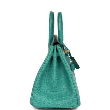 HERMÈS Hermes Birkin 25 Bleu Paon Matte Alligator Gold Hardware | Thumbnail 3 HERMÈS Hermes Birkin 25 Bleu Paon Matte Alligator Gold Hardware | Thumbnail 3
