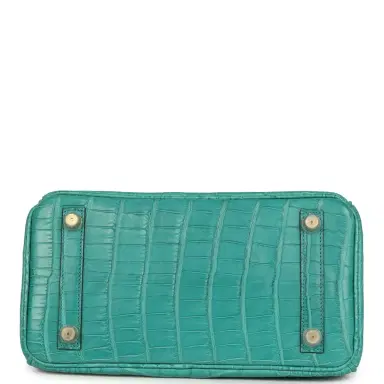 HERMÈS Hermes Birkin 25 Bleu Paon Matte Alligator Gold Hardware | Thumbnail 6 HERMÈS Hermes Birkin 25 Bleu Paon Matte Alligator Gold Hardware | Thumbnail 6