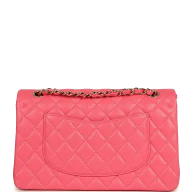 Chanel Pre-owned Chanel Medium Classic Double Flap Bag Dark Pink Shiny Caviar Gold Hardware | Thumbnail 4 Chanel Pre-owned Chanel Medium Classic Double Flap Bag Dark Pink Shiny Caviar Gold Hardware | Thumbnail 4