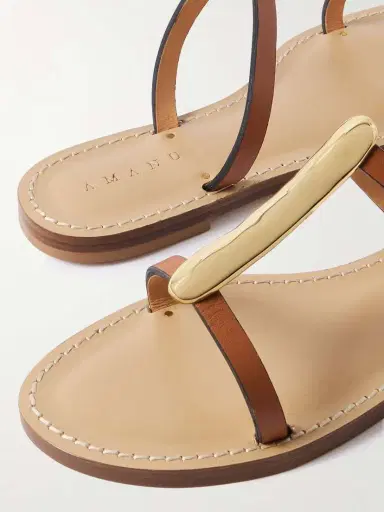 AMANU The Sahara Gold-tone And Leather Sandals | Thumbnail 4 AMANU The Sahara Gold-tone And Leather Sandals | Thumbnail 4