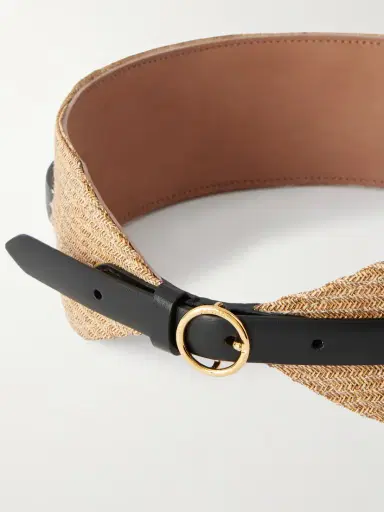 Alaïa Leather-trimmed Raffia Waist Belt | Thumbnail 4 Alaïa Leather-trimmed Raffia Waist Belt | Thumbnail 4