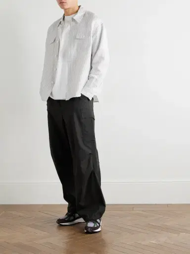 Visvim Lumber Striped Wool and Linen-Blend Twill Shirt - Men | Thumbnail 2 Visvim Lumber Striped Wool and Linen-Blend Twill Shirt - Men | Thumbnail 2