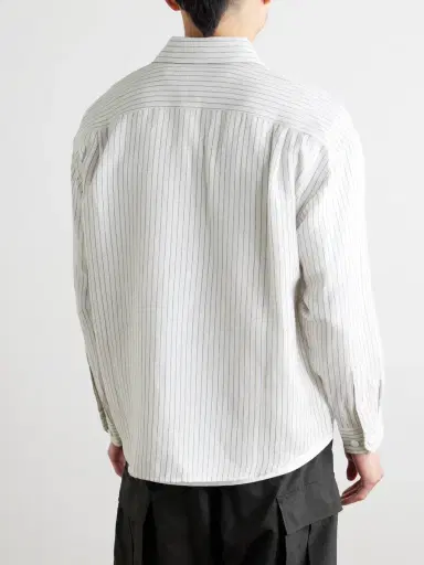 Visvim Lumber Striped Wool and Linen-Blend Twill Shirt - Men | Thumbnail 3 Visvim Lumber Striped Wool and Linen-Blend Twill Shirt - Men | Thumbnail 3