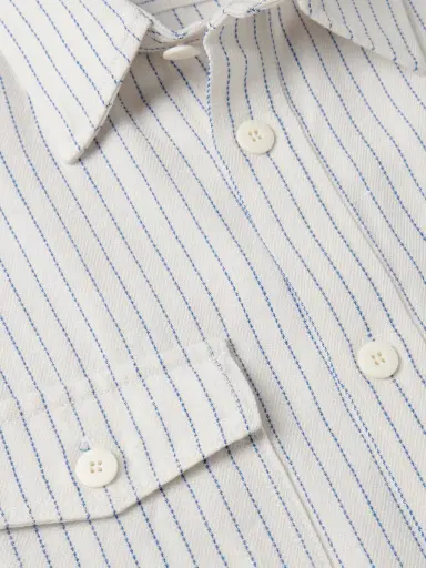 Visvim Lumber Striped Wool and Linen-Blend Twill Shirt - Men | Thumbnail 4 Visvim Lumber Striped Wool and Linen-Blend Twill Shirt - Men | Thumbnail 4