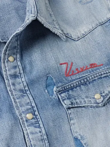 Visvim Social Sculpture Logo-Embroidered Denim Shirt - Men | Thumbnail 4 Visvim Social Sculpture Logo-Embroidered Denim Shirt - Men | Thumbnail 4