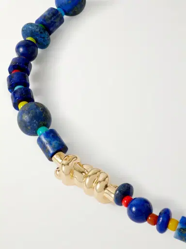 LUIS MORAIS 14-Karat Gold, Lapis Lazuli and Glass Beaded Bracelet - Men | Thumbnail 4 LUIS MORAIS 14-Karat Gold, Lapis Lazuli and Glass Beaded Bracelet - Men | Thumbnail 4