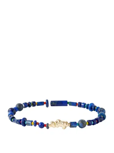 LUIS MORAIS 14-Karat Gold, Lapis Lazuli and Glass Beaded Bracelet - Men | Thumbnail 1 LUIS MORAIS 14-Karat Gold, Lapis Lazuli and Glass Beaded Bracelet - Men | Thumbnail 1