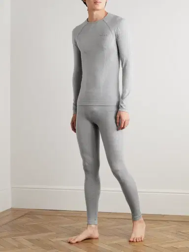 FALKE Printed Virgin Wool-Blend Ski Base Layer - Men | Thumbnail 2 FALKE Printed Virgin Wool-Blend Ski Base Layer - Men | Thumbnail 2