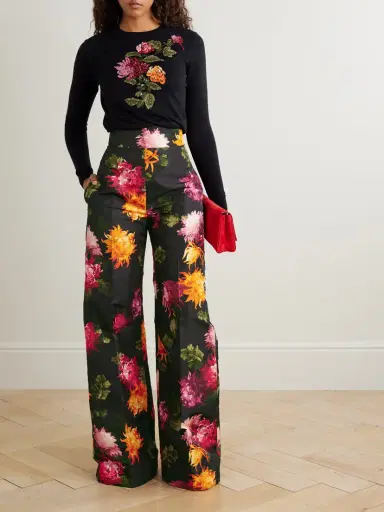 Carolina Herrera Diane Floral-print Faille Wide-leg Pants | Thumbnail 2 Carolina Herrera Diane Floral-print Faille Wide-leg Pants | Thumbnail 2