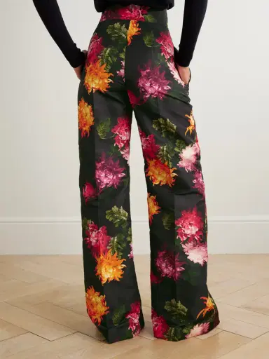 Carolina Herrera Diane Floral-print Faille Wide-leg Pants | Thumbnail 3 Carolina Herrera Diane Floral-print Faille Wide-leg Pants | Thumbnail 3