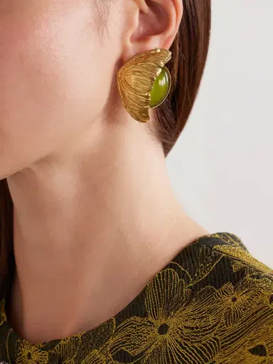 Sonia Petroff Retro Flower Gold-plated Crystal Clip Earrings | Thumbnail 2 Sonia Petroff Retro Flower Gold-plated Crystal Clip Earrings | Thumbnail 2